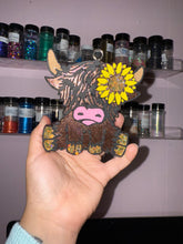 Load image into Gallery viewer, sunflower highland cow
